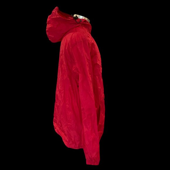 Walt Disney World Rain Jacket Windbreaker Hooded Sz L Red Pullover - Picture 2 of 7